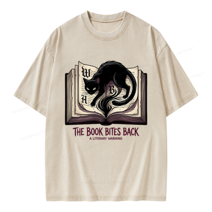 Pagewings The Book Bites Back Unisex Washed T-shirt