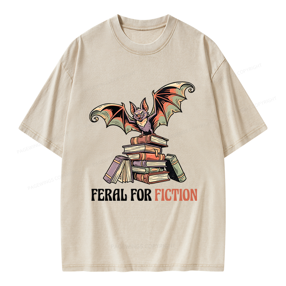 Pagewings Feral For Fiction Unisex Washed T-shirt