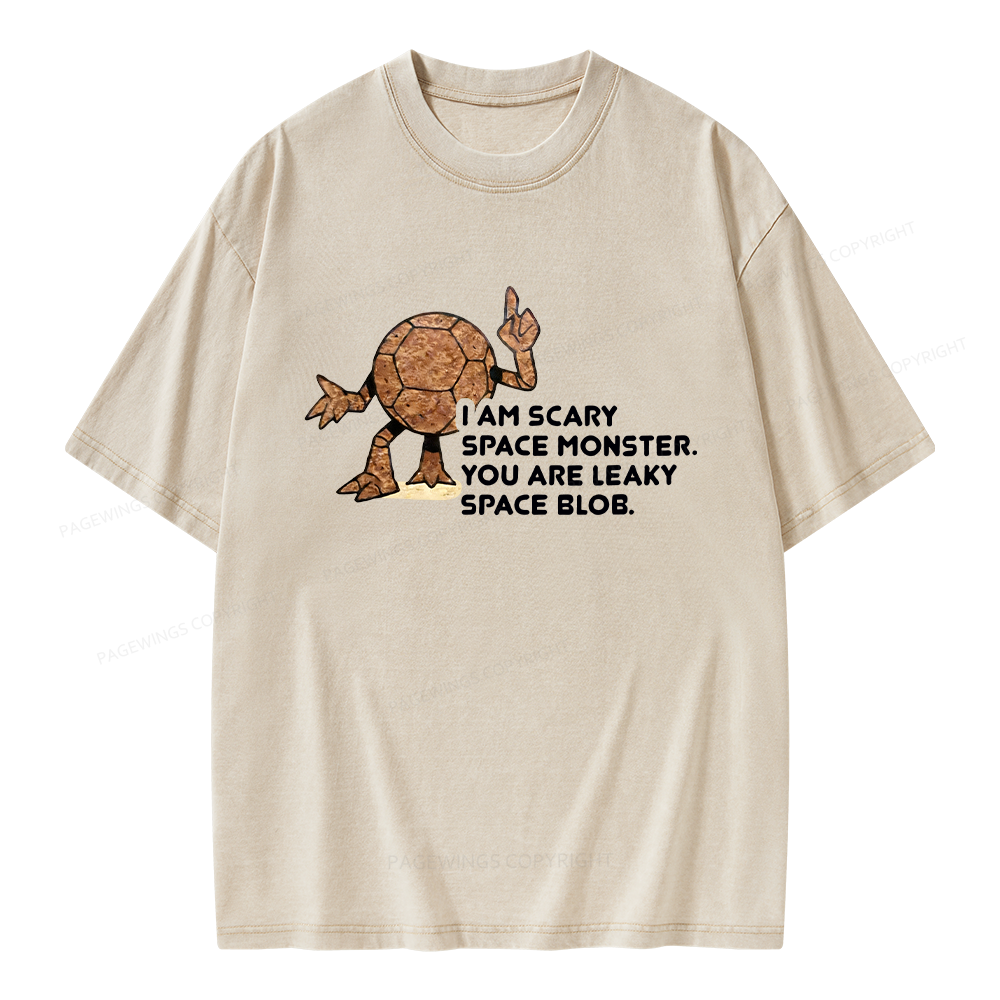 Pagewings I Am Scary Space Monster Unisex Washed T-shirt