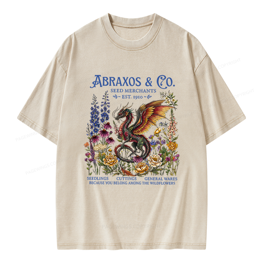 Pagewings Fantasy Books Lover Unisex Washed T-shirt