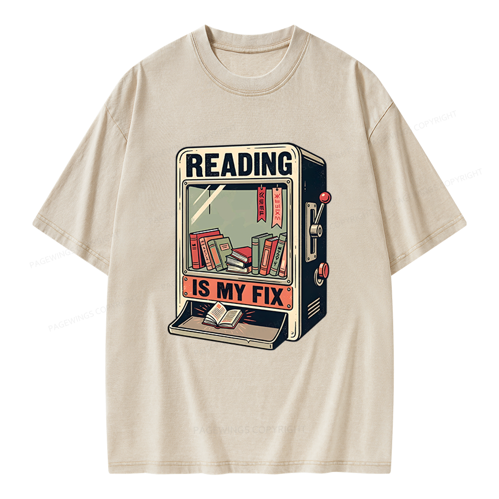Pagewings Reading Is My Fix Unisex Washed T-shirt