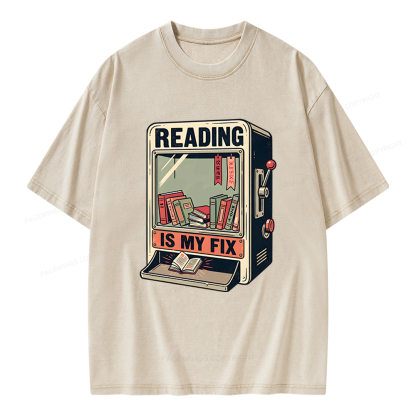 Pagewings Reading Is My Fix Unisex Washed T-shirt