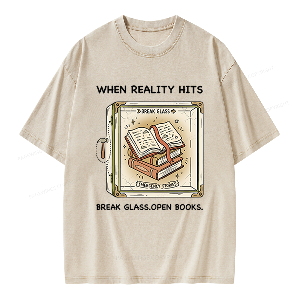 Pagewings Open Books Unisex Washed T-shirt