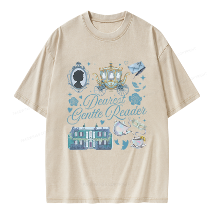 Pagewings Dearest Gentle Reader Unisex Washed T-shirt