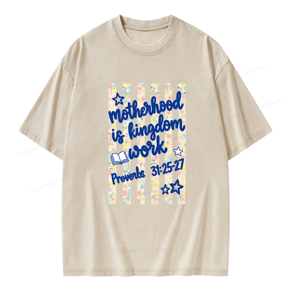 Pagewings Motherhood Is Kingdom Work Unisex Washed T-shirt
