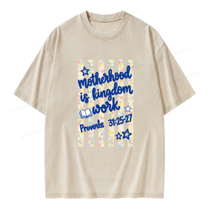Pagewings Motherhood Is Kingdom Work Unisex Washed T-shirt