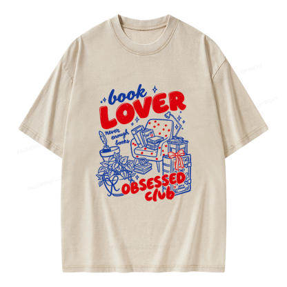 Pagewings Book Lover Obsessed Club Unisex Washed T-shirt
