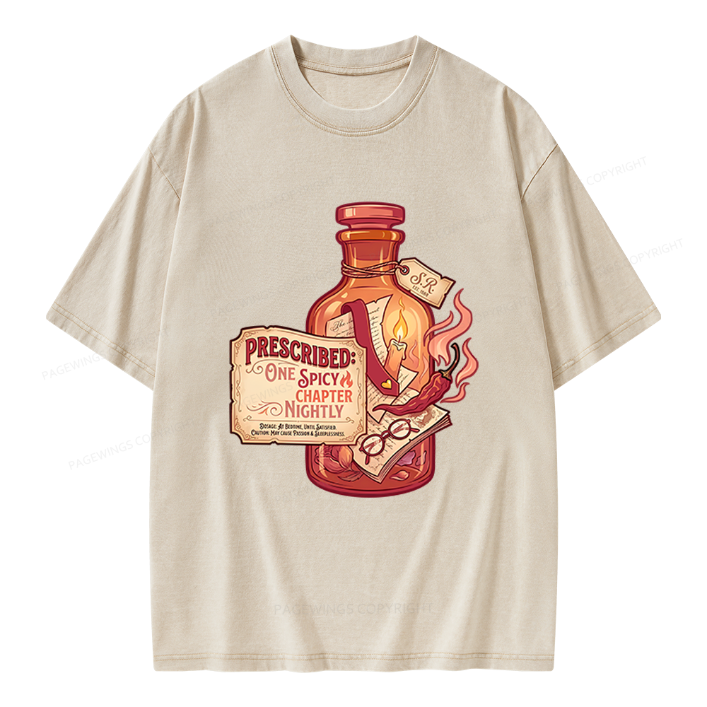 Pagewings One Spicy Chapter Nightly Unisex Washed T-shirt