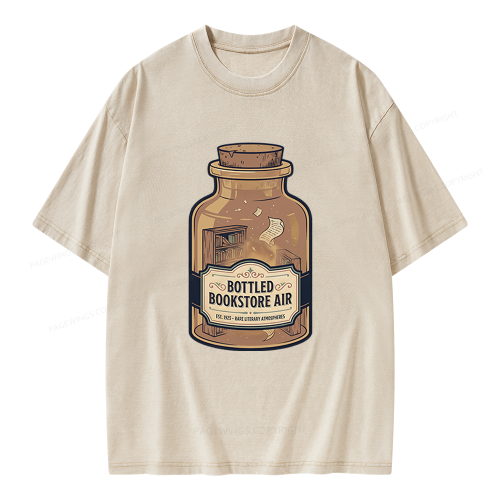 Pagewings Bottled Bookstore Air Unisex Washed T-shirt