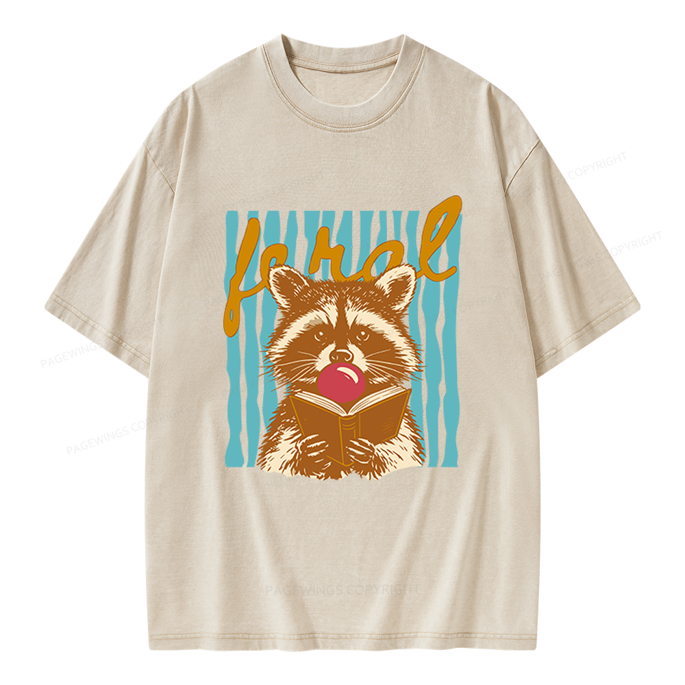 Pagewings Feral Girl Summer Unisex Washed T-shirt