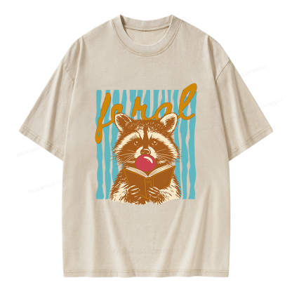 Pagewings Feral Girl Summer Unisex Washed T-shirt