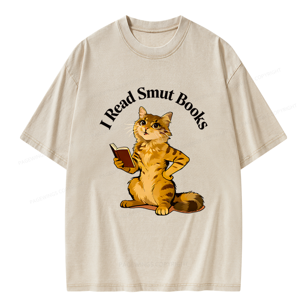 Pagewings I Read Smut Books Unisex Washed T-shirt