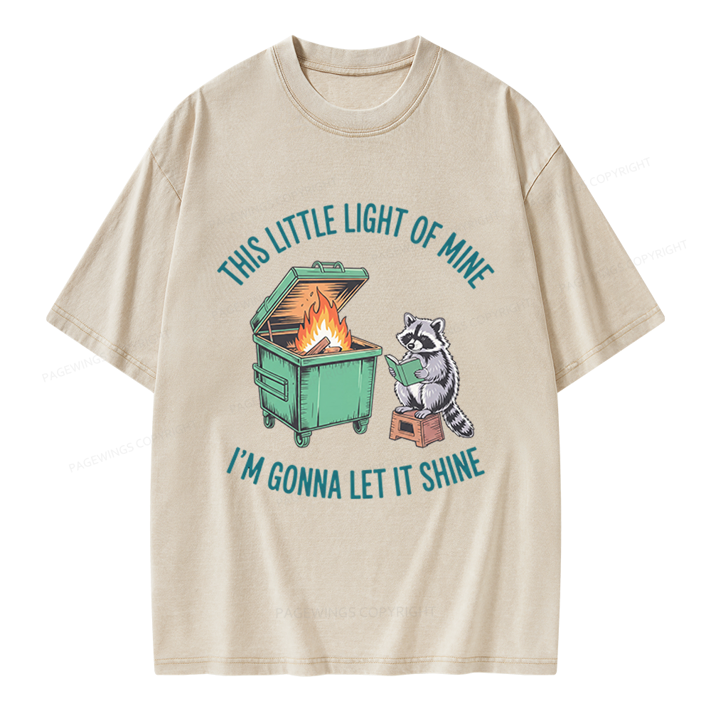 Pagewings This Little Light Of Mine Unisex Washed T-shirt