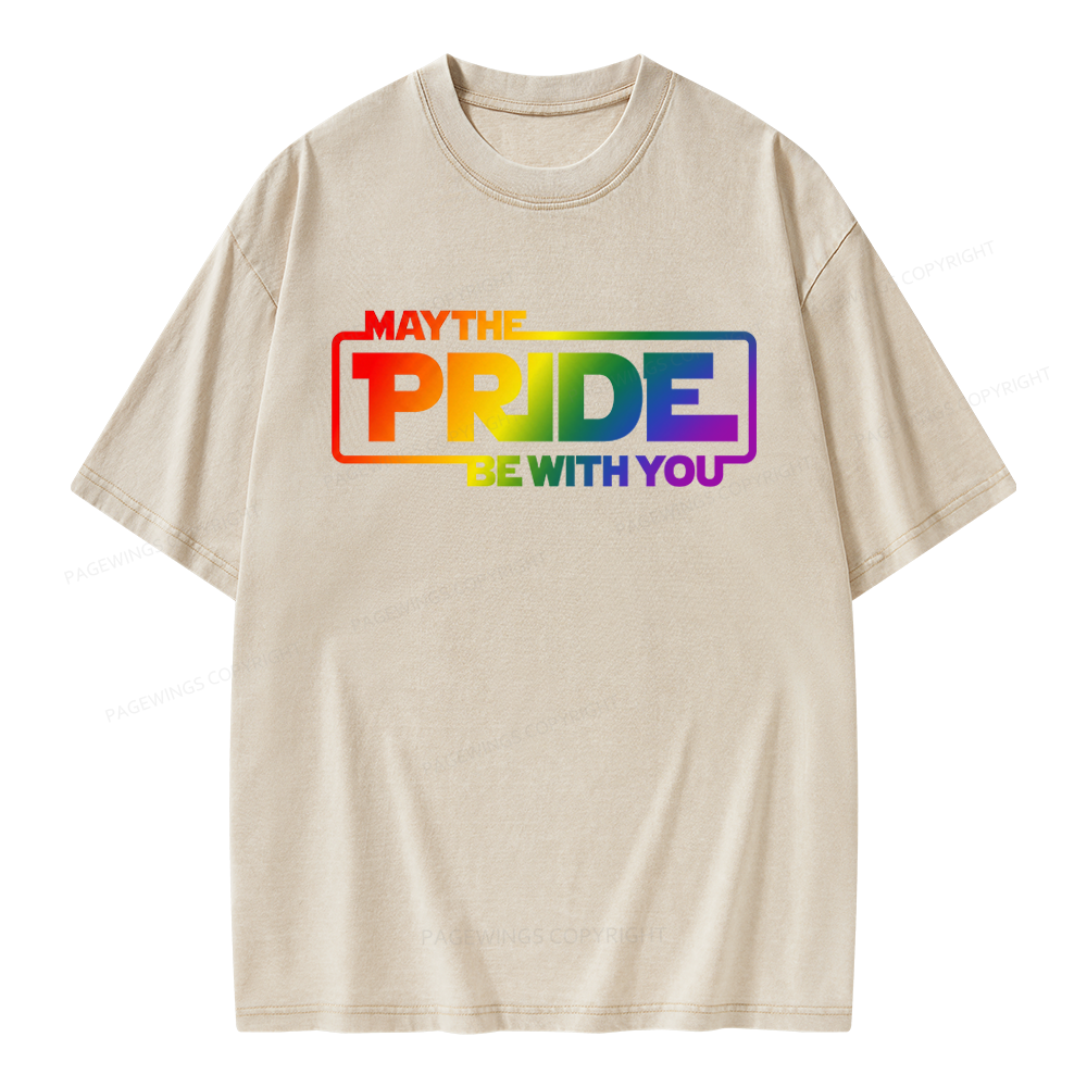 Pagewings May The Pride Be With You Unisex Washed T-shirt