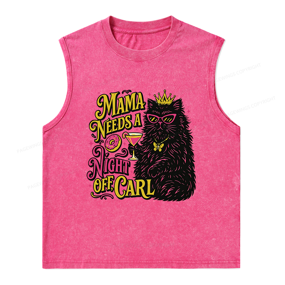 Pagewings Mama Needs A Night Off Unisex Washed Tank Top