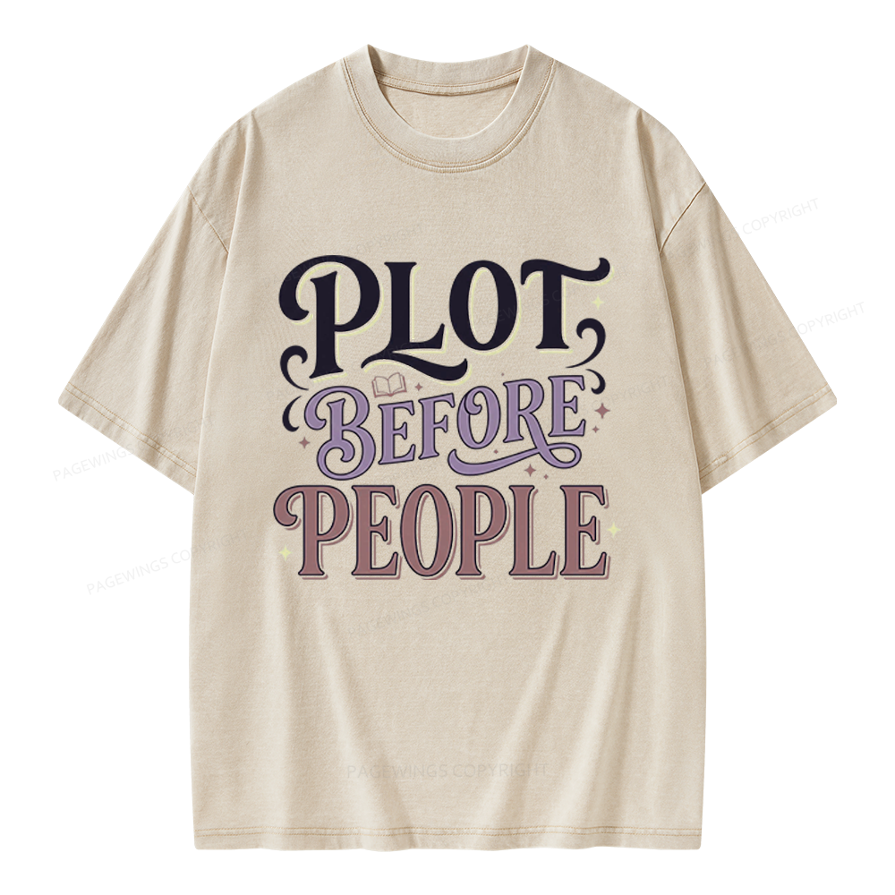 Pagewings Plot Before People Unisex Washed T-shirt