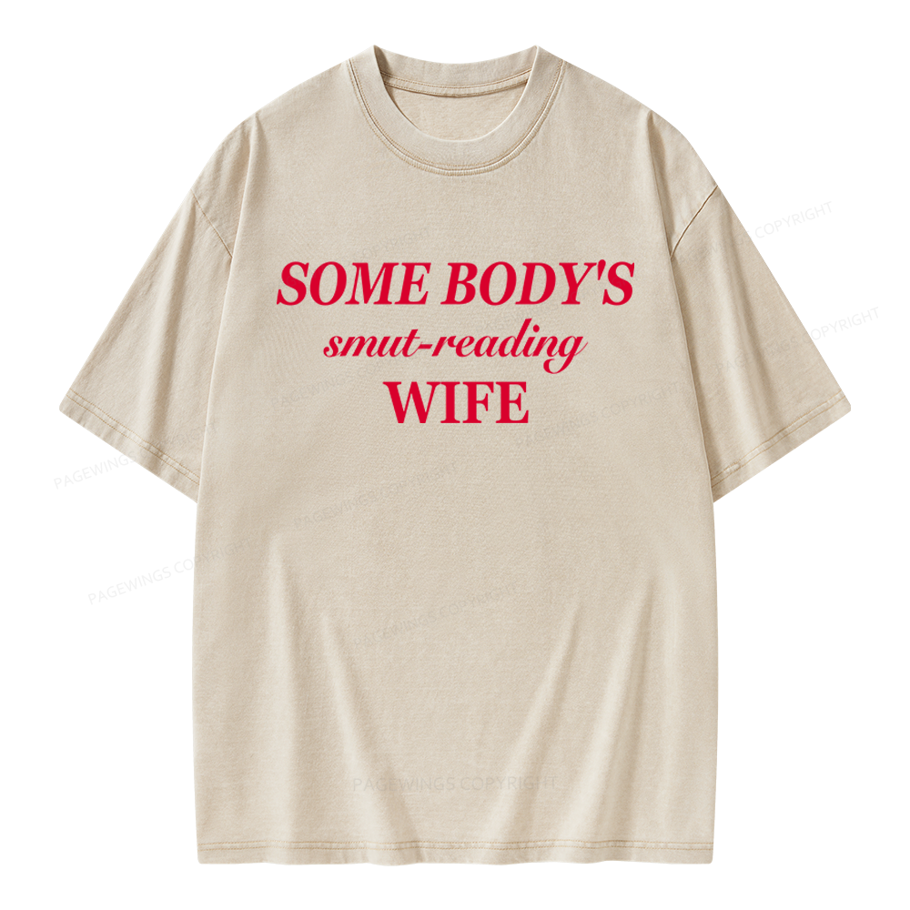 Pagewings Smut Reading Wife Unisex Washed T-shirt