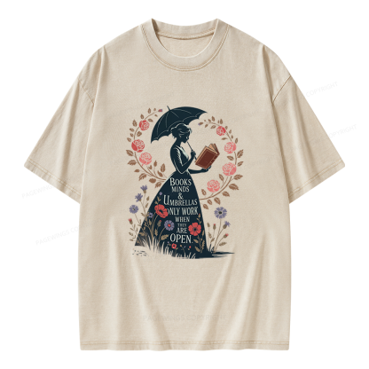 Pagewings Books Minds Unisex Washed T-shirt