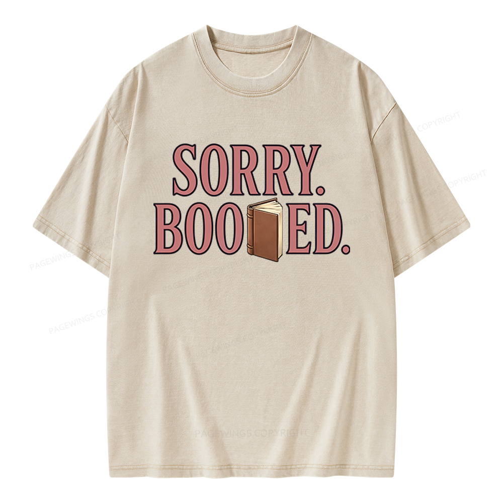Pagewings Sorry Booked Unisex Washed T-shirt