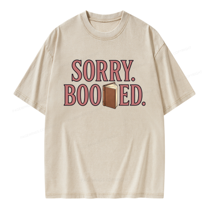 Pagewings Sorry Booked Unisex Washed T-shirt