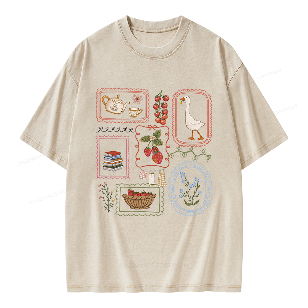 Pagewings Book Lover Unisex Washed T-shirt