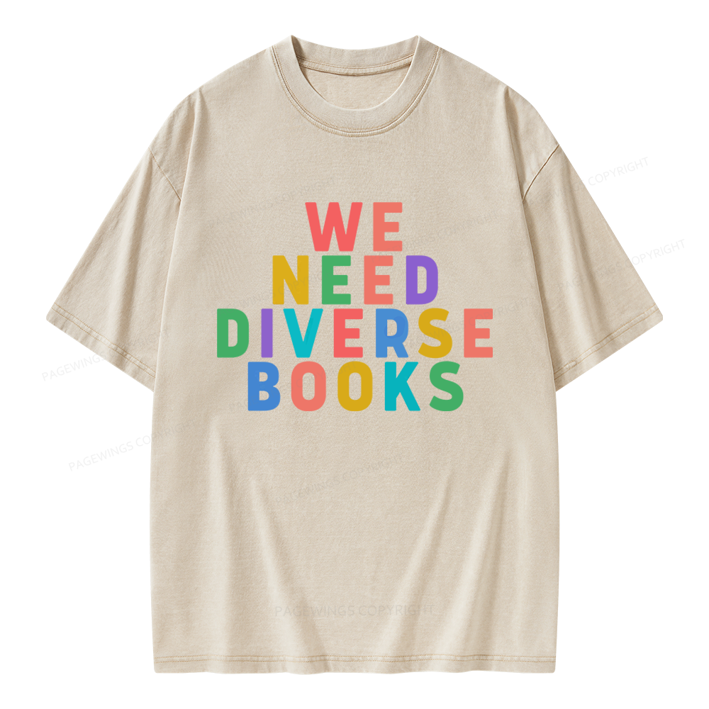 Pagewings We Need Diverse Books Unisex Washed T-shirt