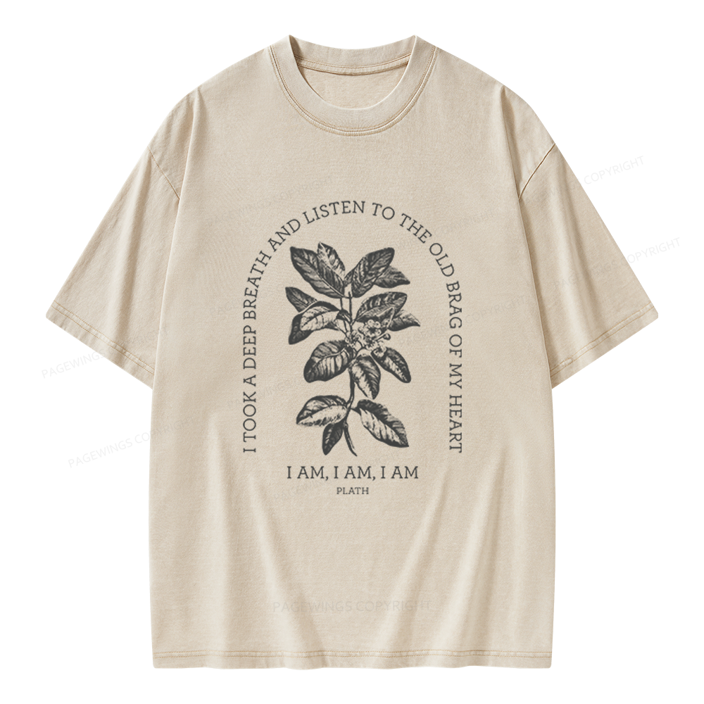Pagewings Poet Bookish Unisex Washed T-shirt