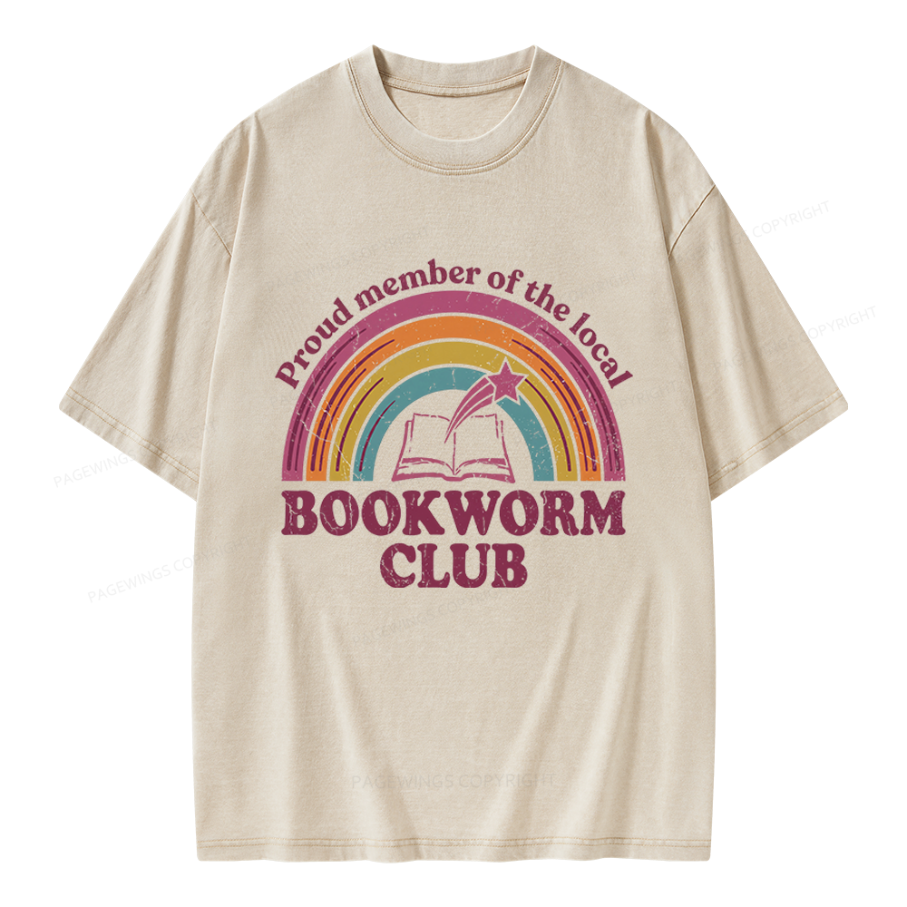 Pagewings Bookworm Club Unisex Washed T-shirt