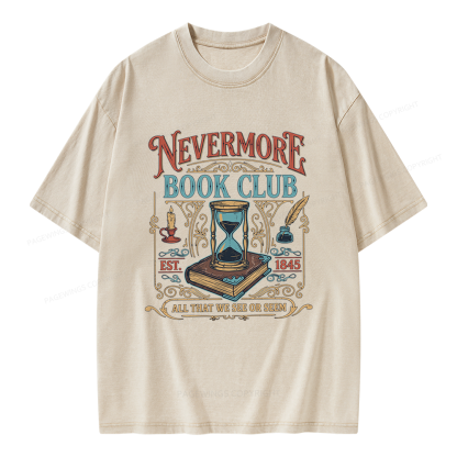Pagewings Nevermore Book Club Unisex Washed T-shirt