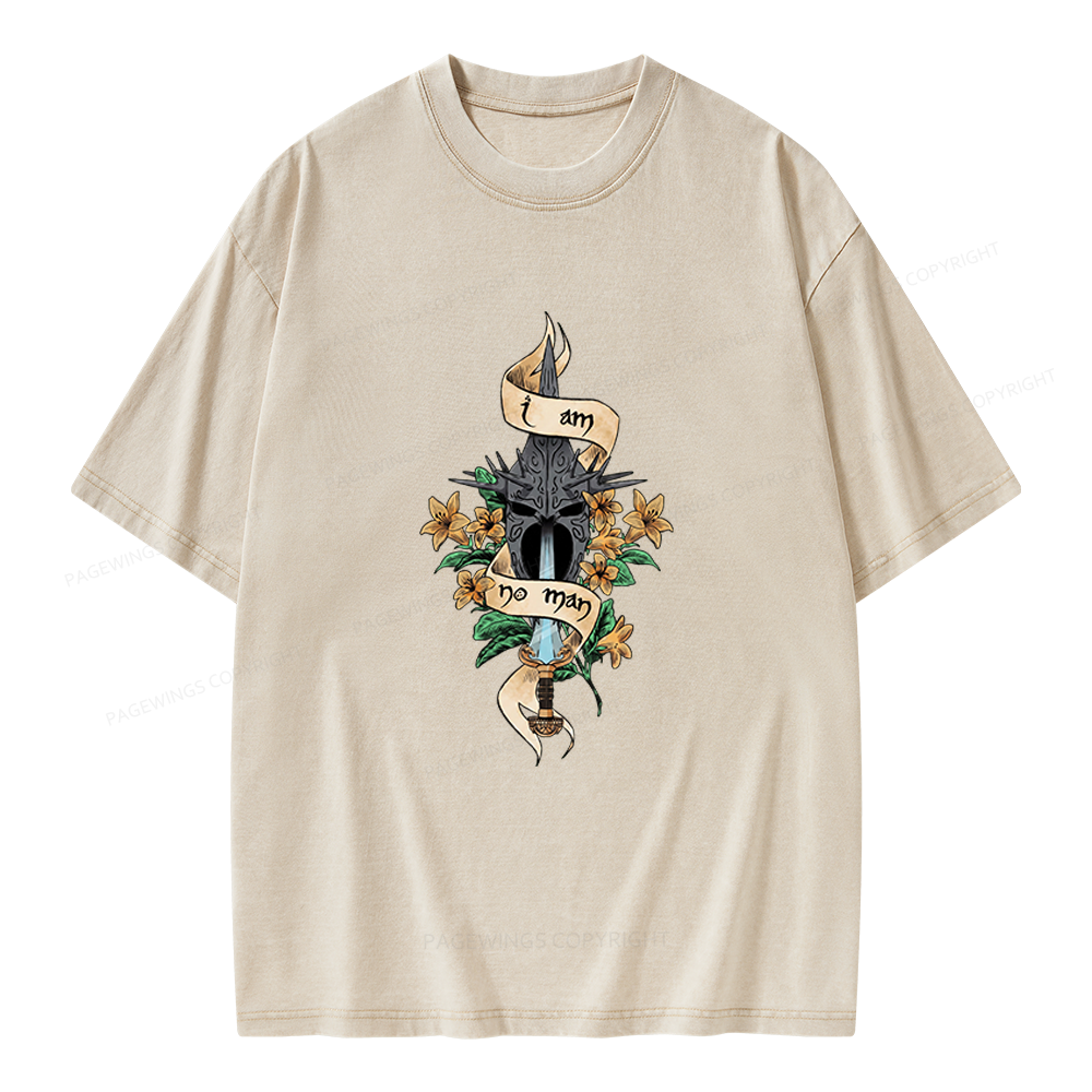 Pagewings I Am No Man Unisex Washed T-shirt
