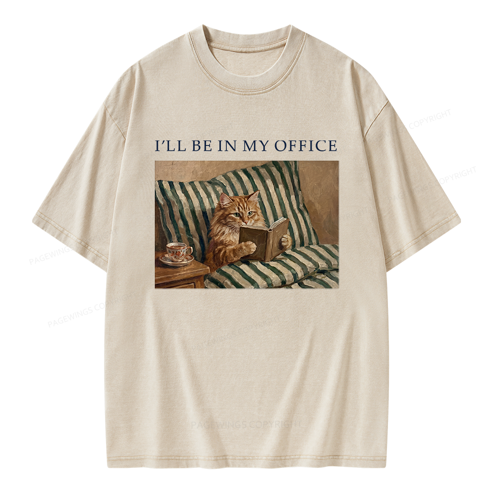 Pagewings Funny Book Lover Unisex Washed T-shirt