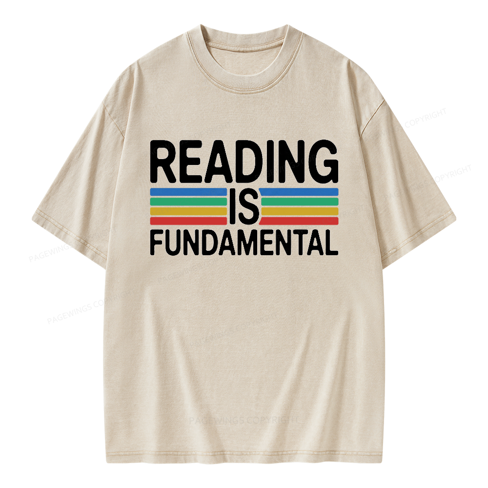 Pagewings Reading Is Fundamental Unisex Washed T-shirt