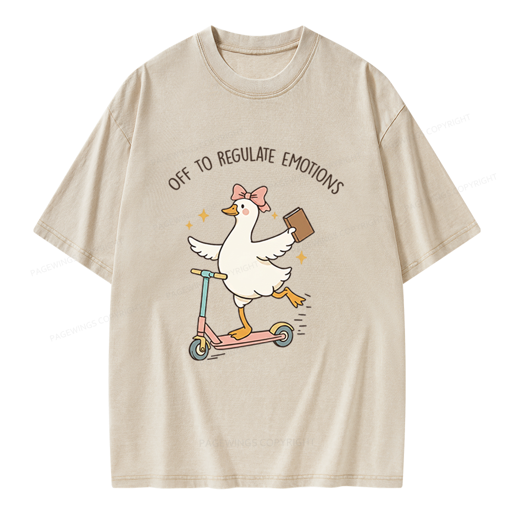 Pagewings Off To Regulate Emotions Unisex Washed T-shirt