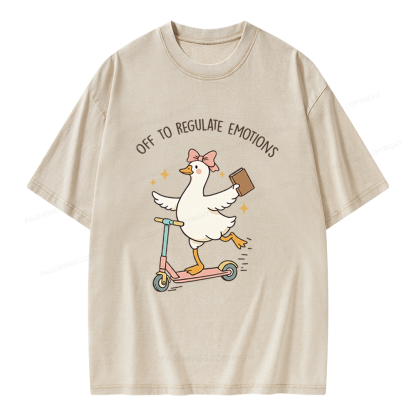 Pagewings Off To Regulate Emotions Unisex Washed T-shirt