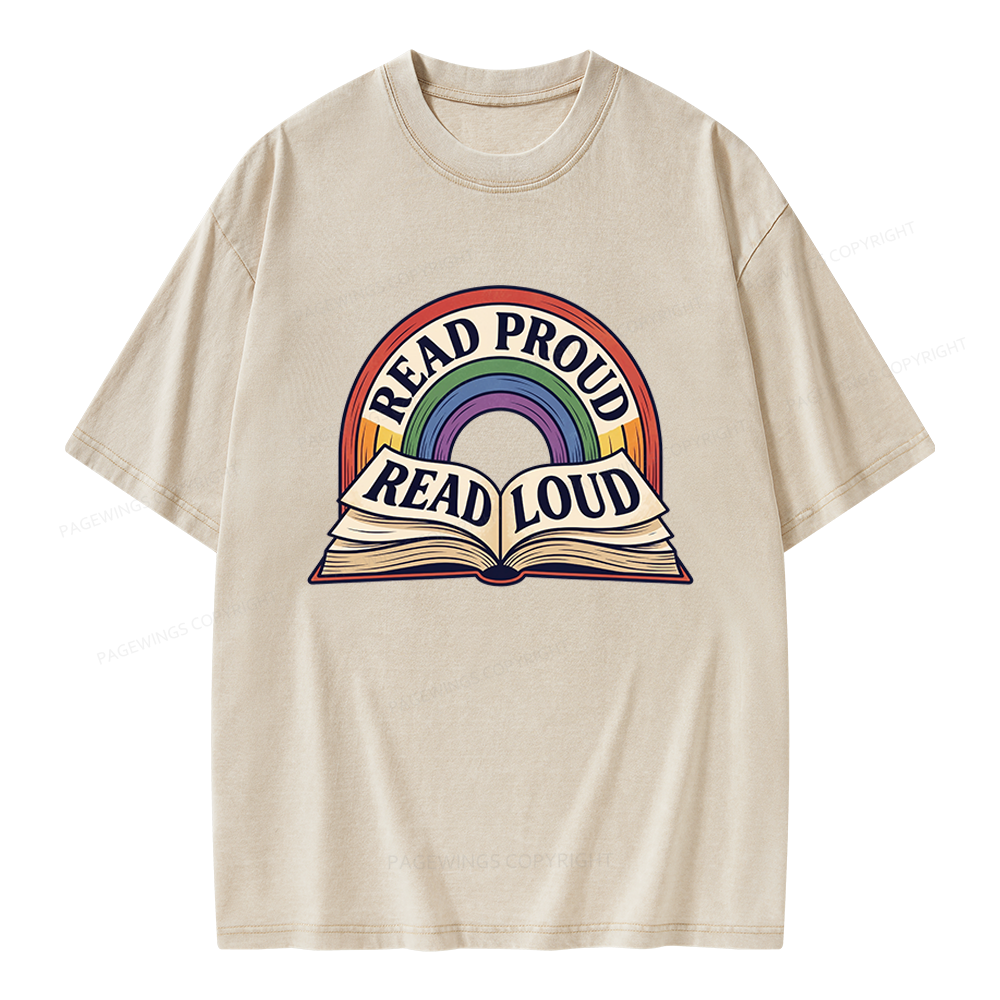 Pagewings Read Proud Read Loud Unisex Washed T-shirt