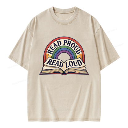 Pagewings Read Proud Read Loud Unisex Washed T-shirt