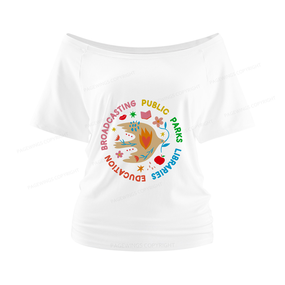 Pagewings Public Parks Libraries Women Off Shoulder T-shirts
