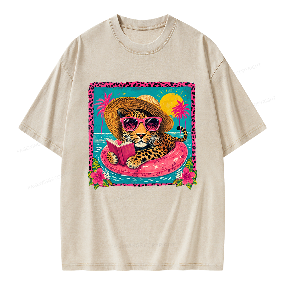 Pagewings Summer Reading Unisex Washed T-shirt