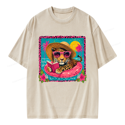 Pagewings Summer Reading Unisex Washed T-shirt