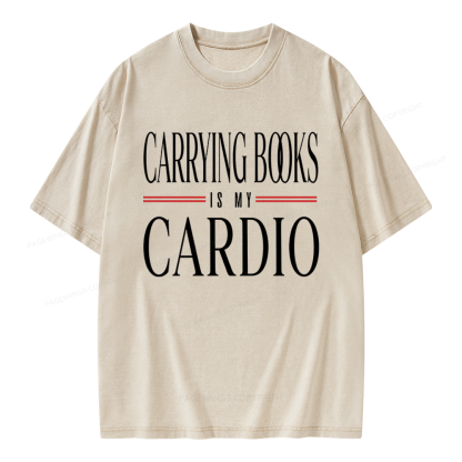 Pagewings Carrying Books Is My Cardio Unisex Washed T-shirt