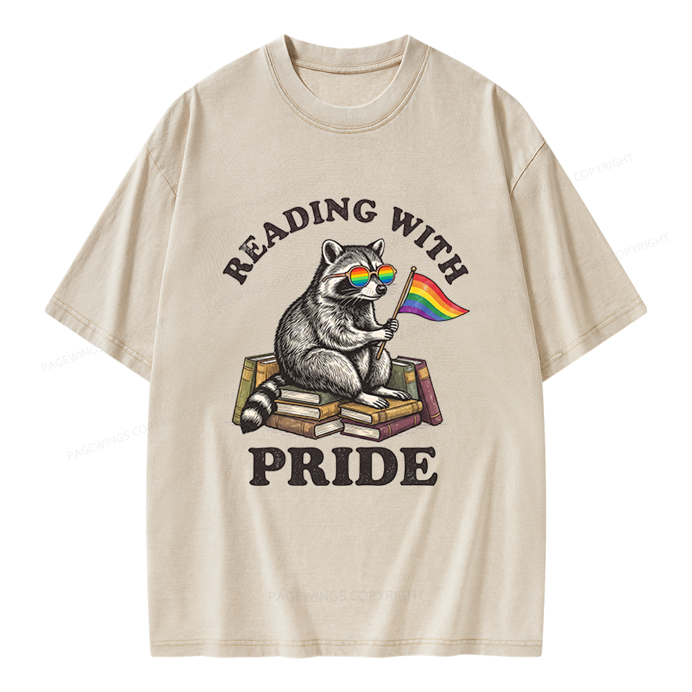 Pagewings Reading With Pride Unisex Washed T-shirt