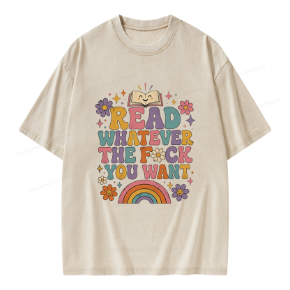 Pagewings Read Whatever Unisex Washed T-shirt