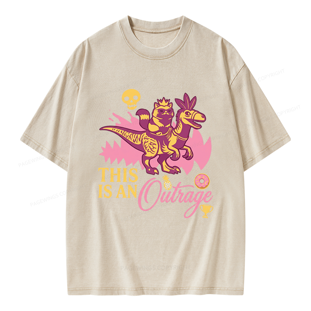 Pagewings This Is An Outrage Unisex Washed T-shirt