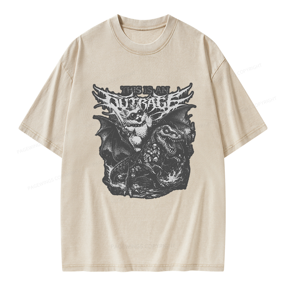 Pagewings This Is An Outrage Unisex Washed T-shirt