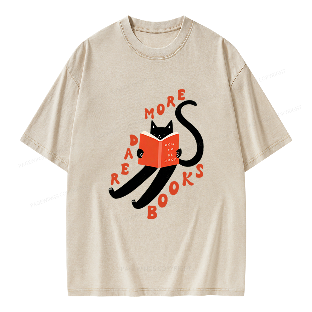 Pagewings Read More Books Unisex Washed T-shirt