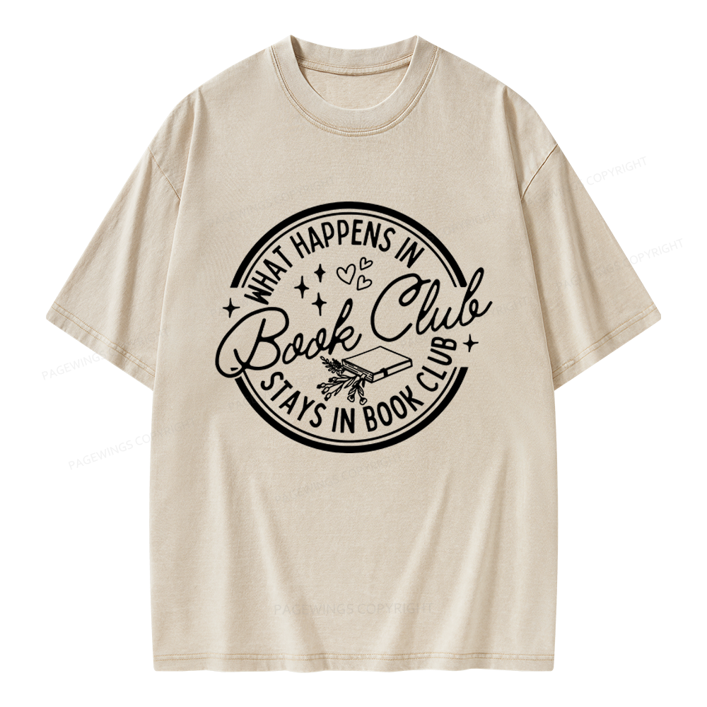 Pagewings Funny Book Club Unisex Washed T-shirt
