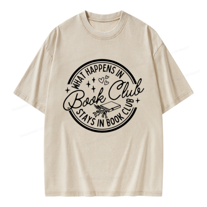 Pagewings Funny Book Club Unisex Washed T-shirt