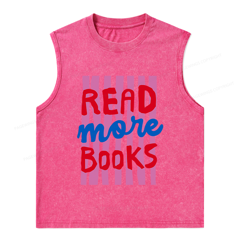 Pagewings Read More Books Unisex Washed Tank Top