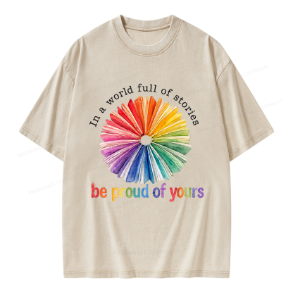 Pagewings In A World Full Of Stories Unisex Washed T-shirt