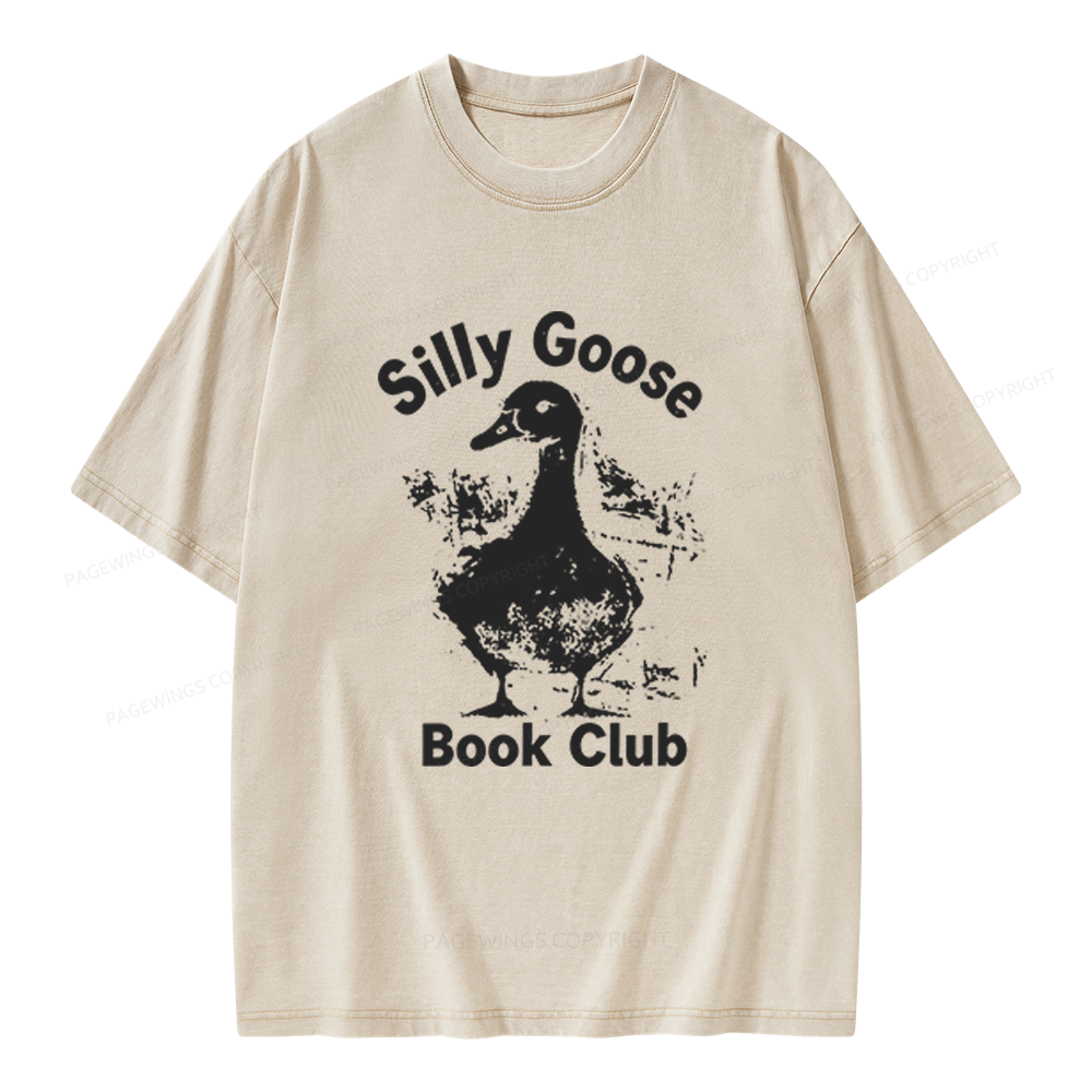 Pagewings Silly Goose Book Club Unisex Washed T-shirt